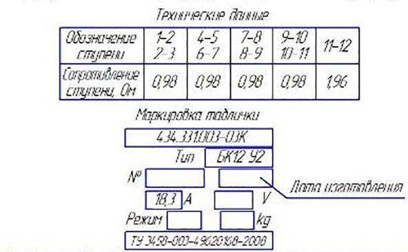 Блок резисторов БК12 У2 ИРАК434.331.003-03